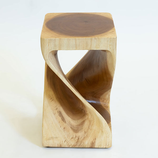 無垢材（アカシア） ツイストサイドテーブル / スツール ｜ No.047